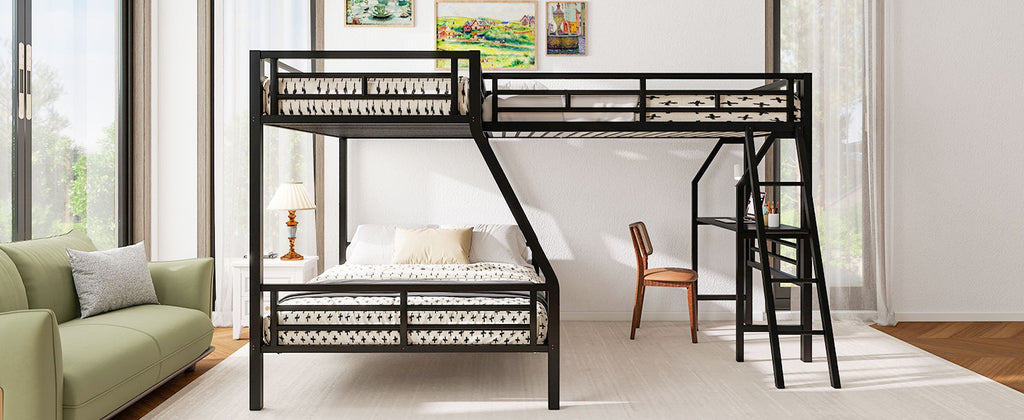 [variant:N8470000606B] Twin-over-Full Bunk and Twin Loft Bed with Desk image 7