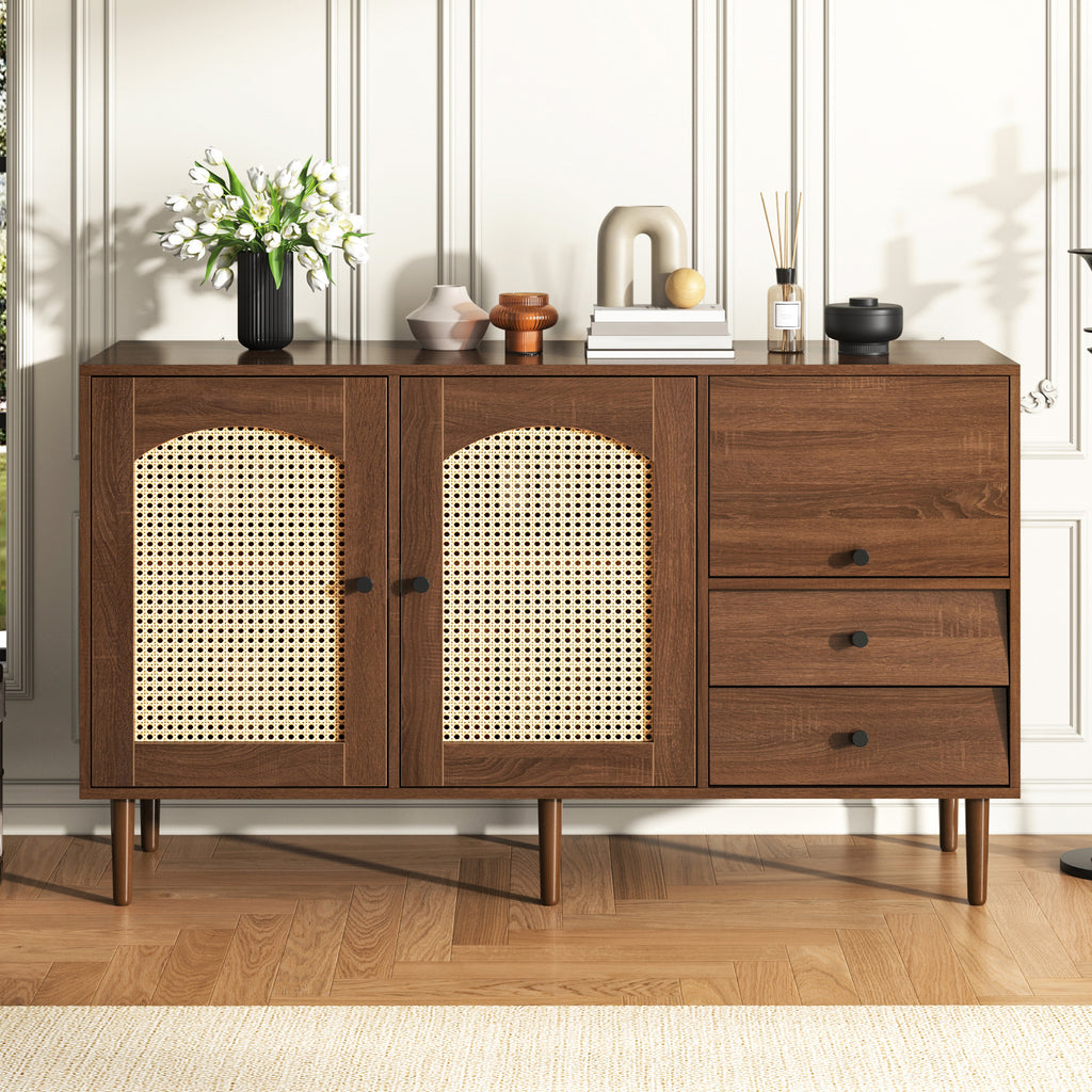 [variant:GA0013N] Country-Style Rattan-Door Sideboard image 6