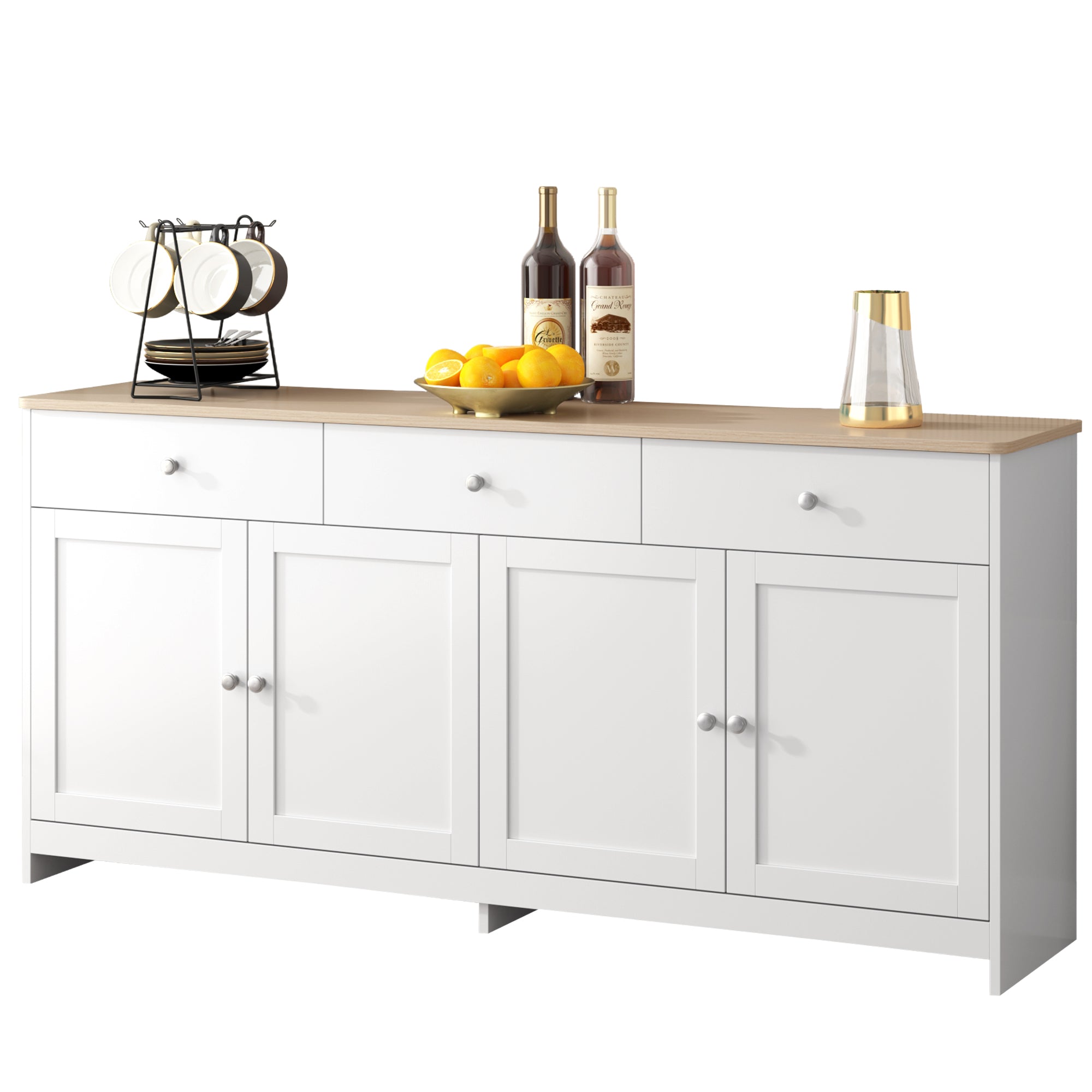 [variant:GA0017W] White / Wood Tone image 1