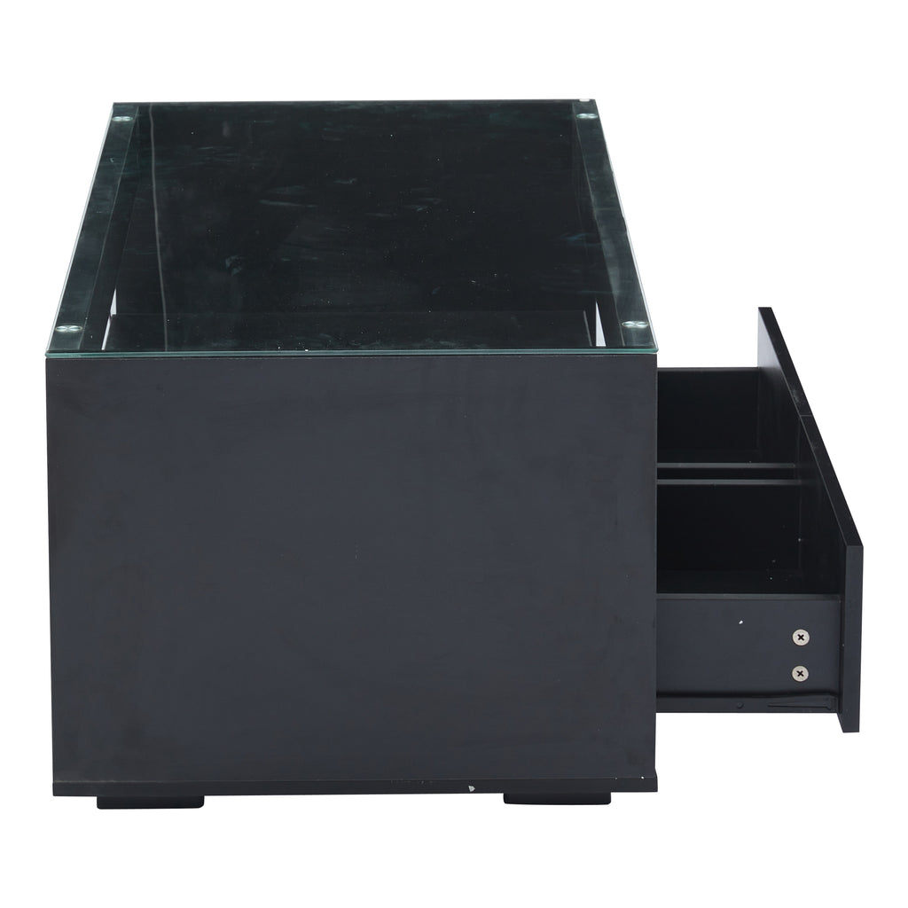 [variant:N892P428787B] High-Gloss LED Coffee Table with Glass Top and Drawers image 18