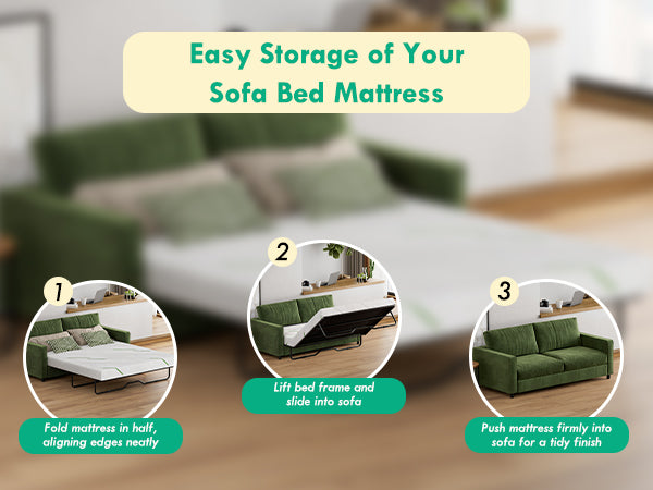 [variant:W3686P477347] Queen Memory Foam Sofa Bed Mattress – 3-Inch, White image 25