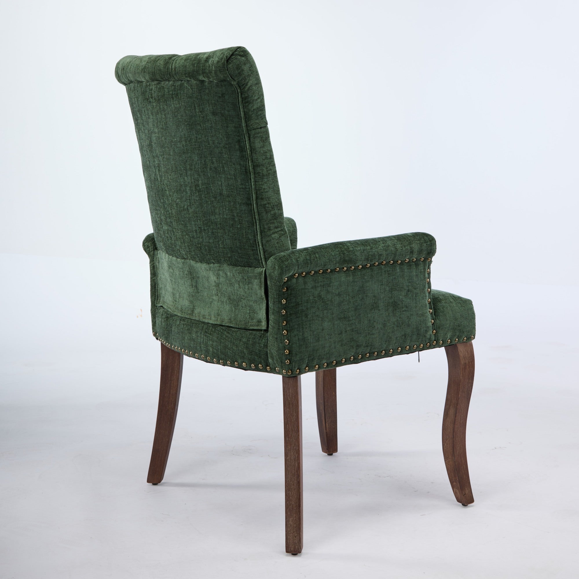 [variant:W5755P503872] Tufted Chenille Dining Armchair – Olive Green image 6