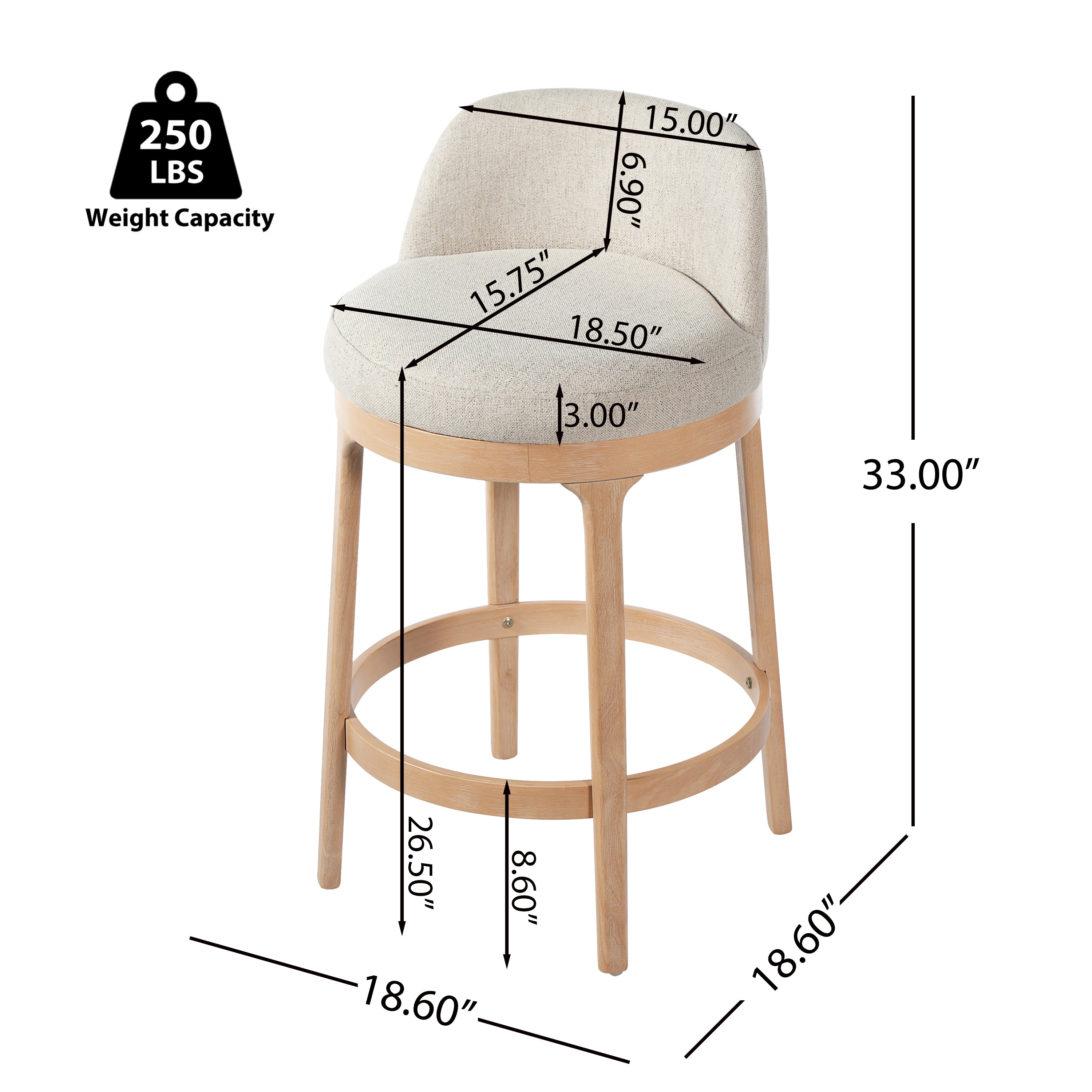 [variant:N897P442113N] Chole Set of 2 Natural Wood Counter Stools image 4