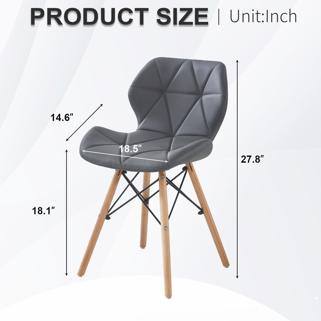 Set of 2 Modern PU Leather Dining Chairs — [variant:W3738P431272] Grey image 6