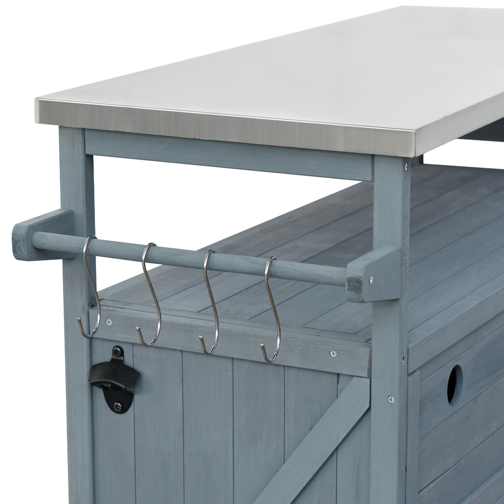 [variant:N853P386114G] Outdoor Grill Cart with Stainless Steel Top – Gray and Blue, 50.25-Inch image 26