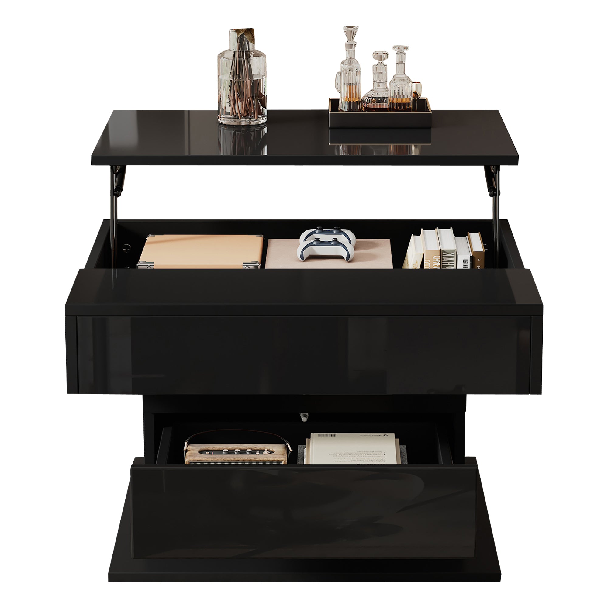 [variant:N892P423296B] Black 360° Rotating Lift-Top Coffee Table image 40