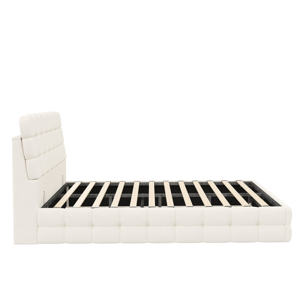 [variant:HS451572AAK] Queen Hydraulic Lift Storage Bed – Cream White image 16