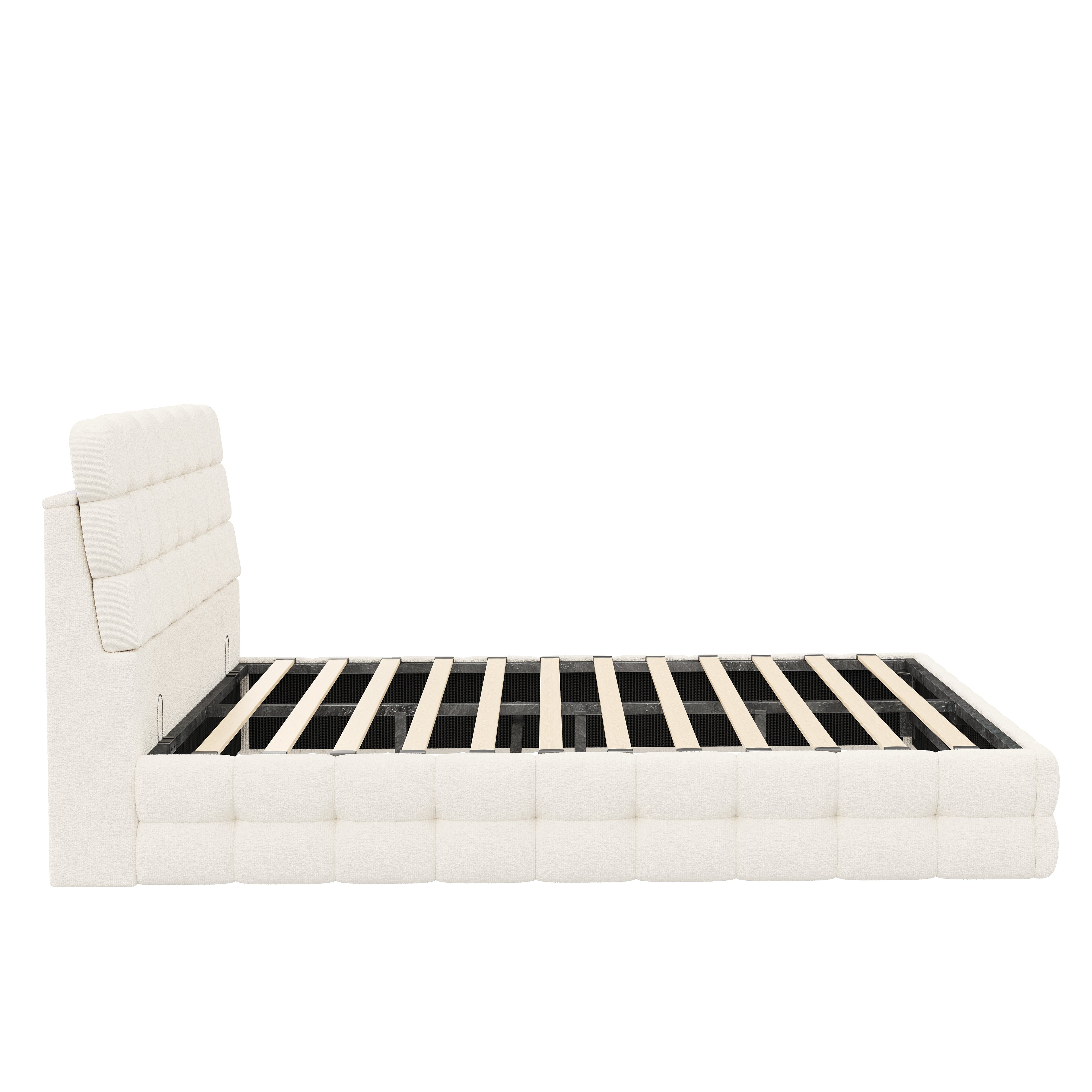 [variant:HS451572AAK] Queen Hydraulic Lift Storage Bed – Cream White image 16