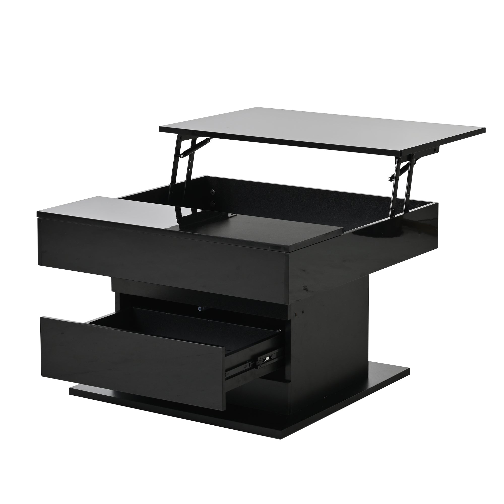 [variant:N892P423296B] Black 360° Rotating Lift-Top Coffee Table image 38