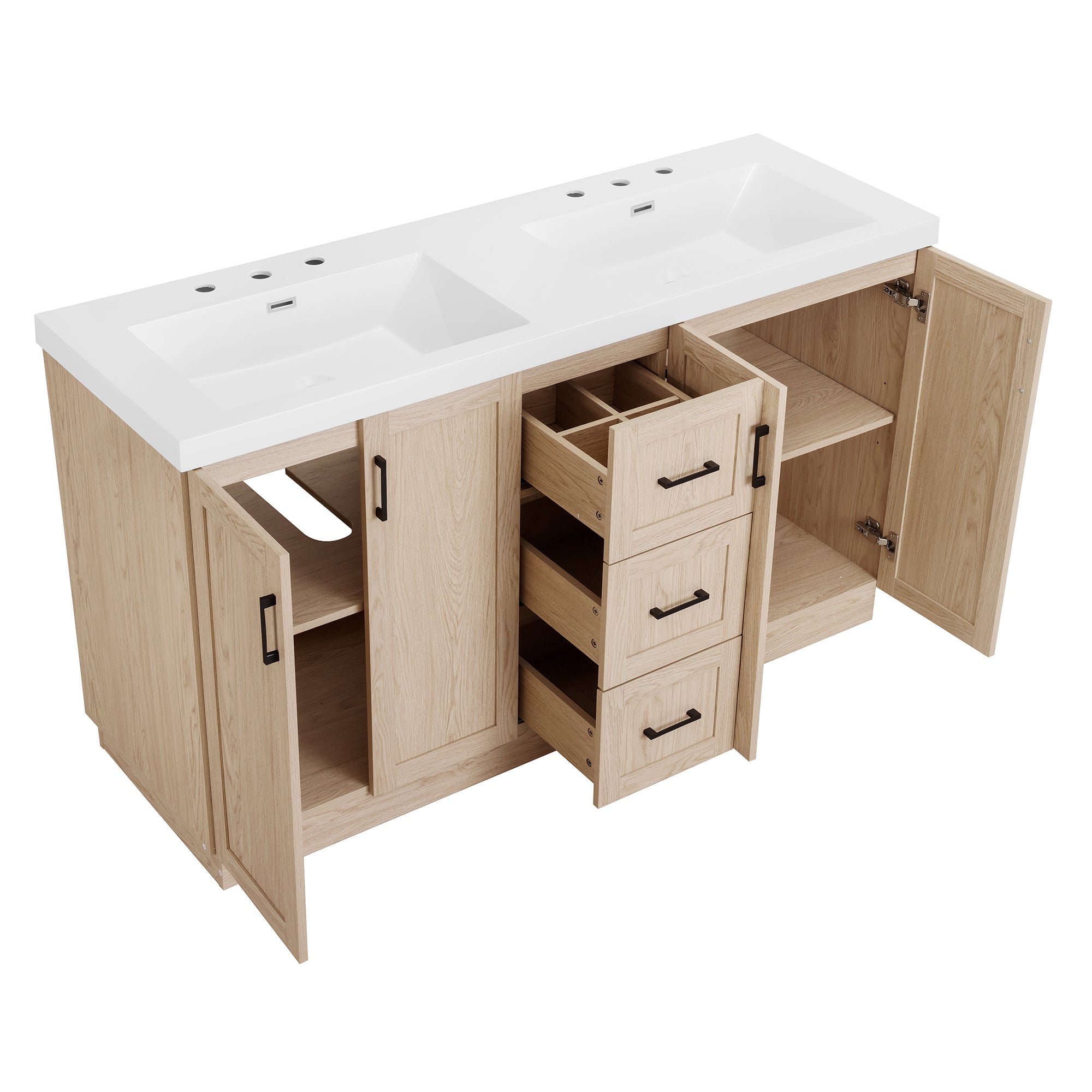 [variant:N848P000035N] Double-Sink Bathroom Vanity with Storage – 59-Inch image 25
