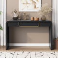 [variant:N876P351912B] Black Console Table with Drawer & Storage Shelf image 1