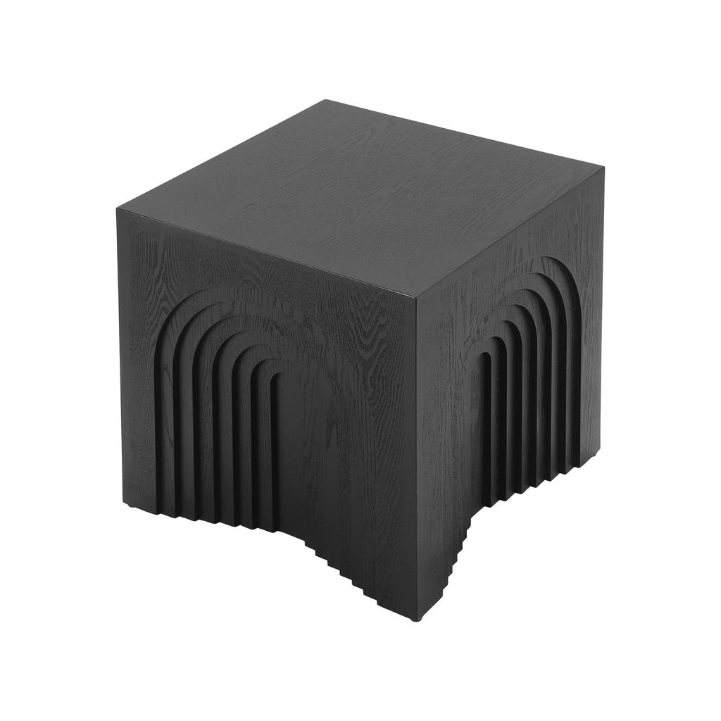 Round Wood End Table — [variant:N876P386371B] Black image 9
