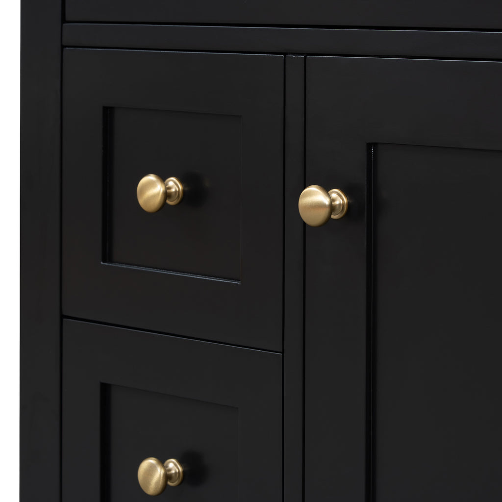 [variant:N725P280631B] Black Bathroom Vanity with Ceramic Sink – 24-Inch image 9