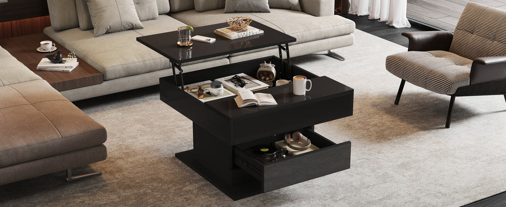 [variant:N892P423296B] Black 360° Rotating Lift-Top Coffee Table image 20