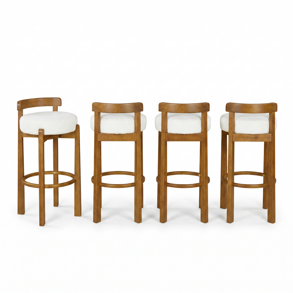 [variant:N897P443728W-S4] Elise Set of 4 Walnut Wood Bar Stools image 2