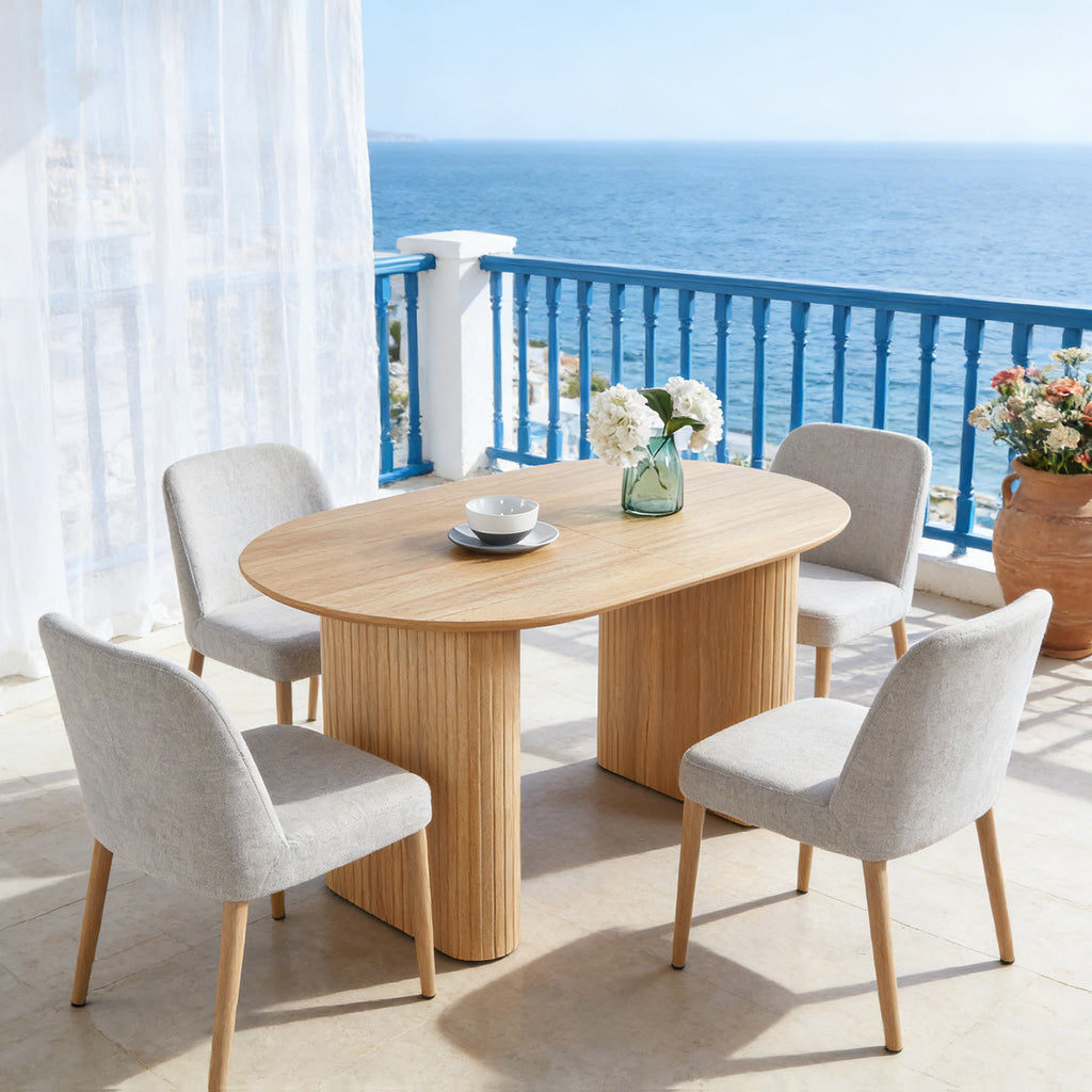 Extendable Oval Dining Table – Oak or Walnut — [variant:W3808S00001] Oak image 2