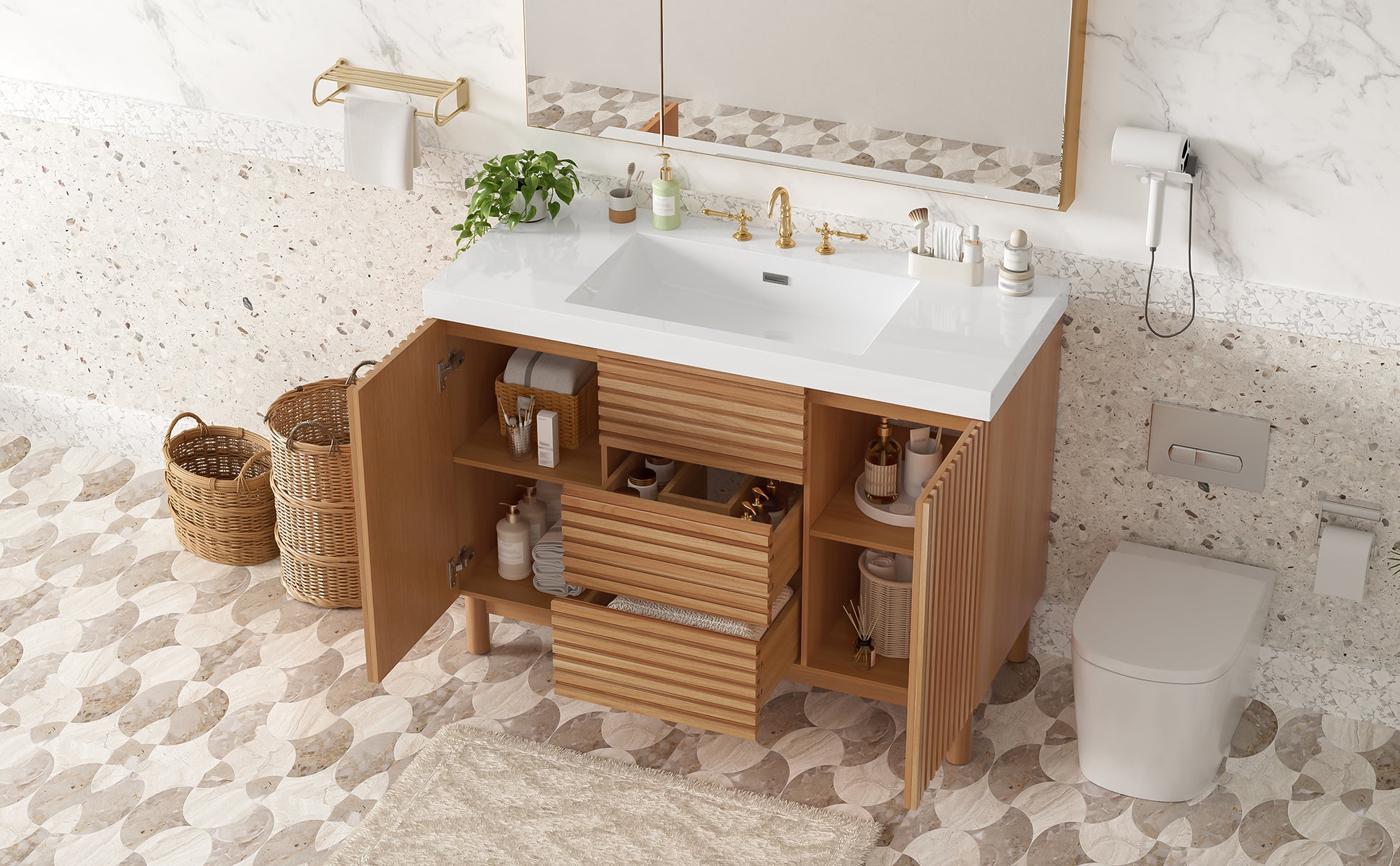 [variant:N729P000036N] Bathroom Vanity with SMC Sink – 47.2-Inch image 25