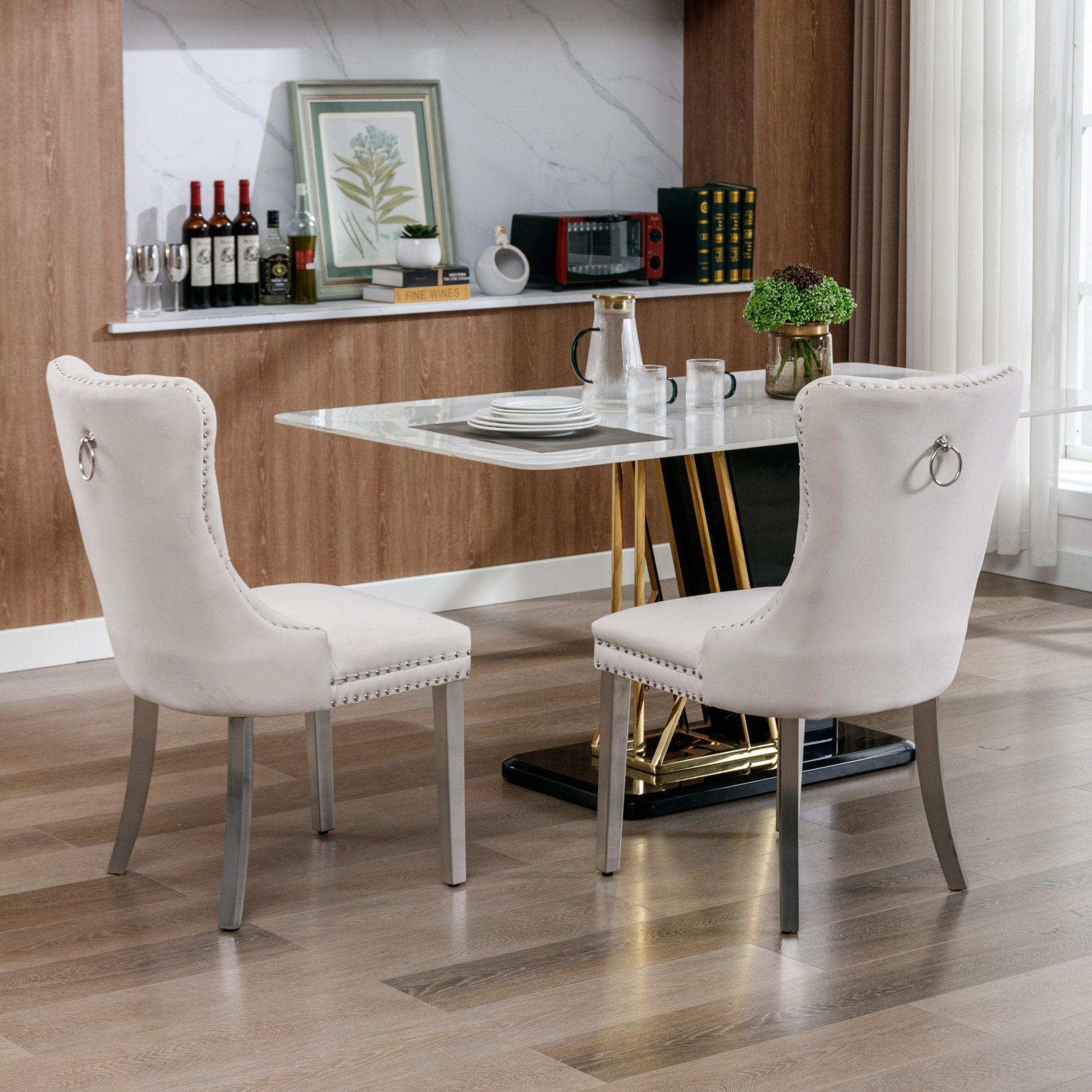[variant:W5755P474574] Tufted Velvet Dining Chairs – Set of 2 image 16
