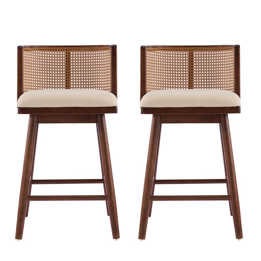 [variant:N897P439538D] Talia Rattan Counter Chairs – Set of 2 image 2