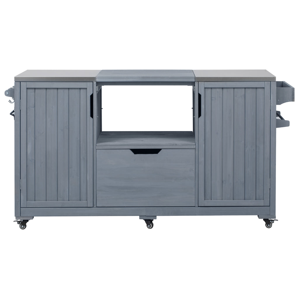 [variant:N853P386132G] Outdoor Grill Cart for 21–22-Inch Kamado Grills – Gray and Blue, 66.5-Inch image 38