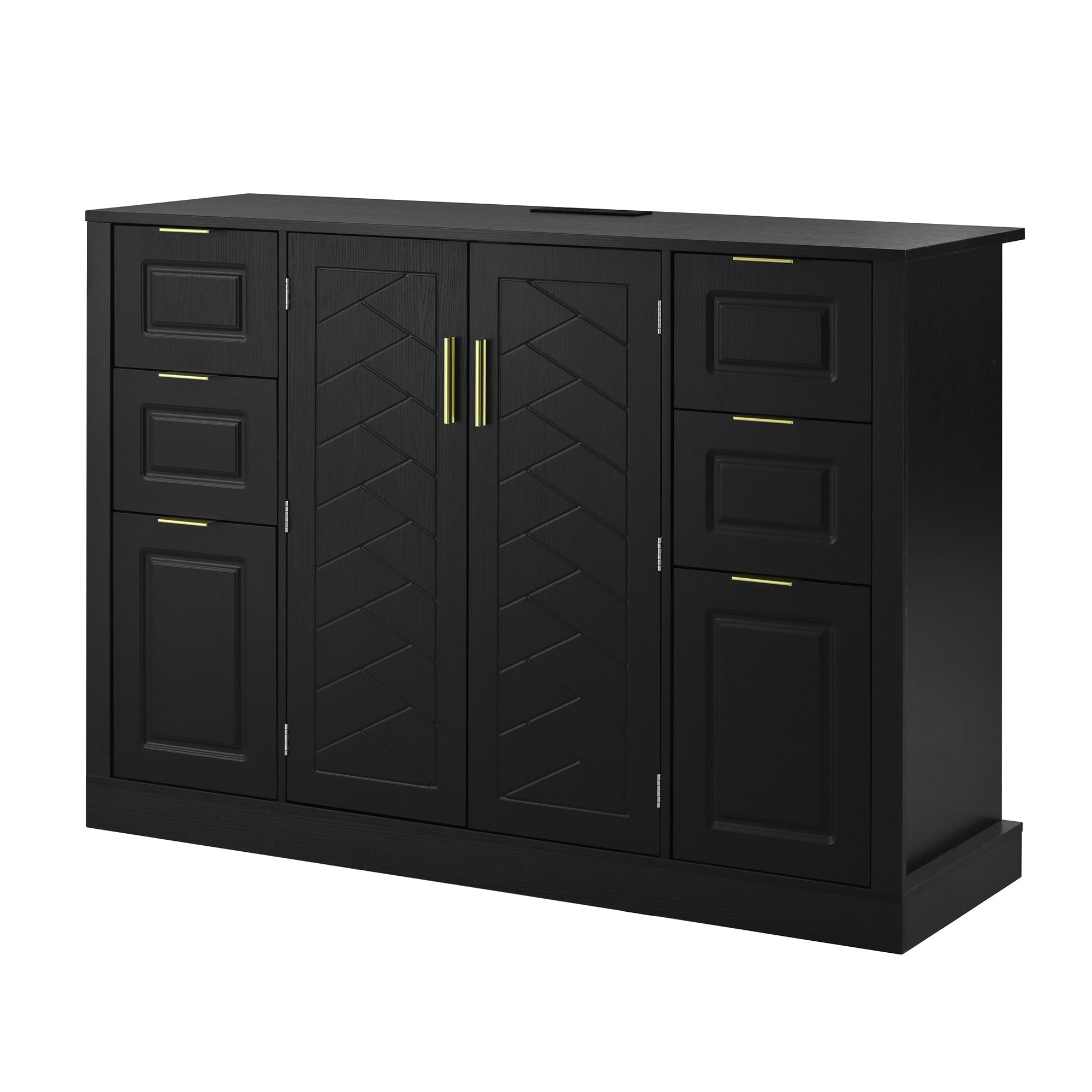 [variant:N889P443160B] Sideboard with 2 Doors, 6 Drawers & Power Outlet image 14