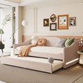 [variant:N850S00065A] Teddy Fleece Twin Daybed with Light and Trundle image 1