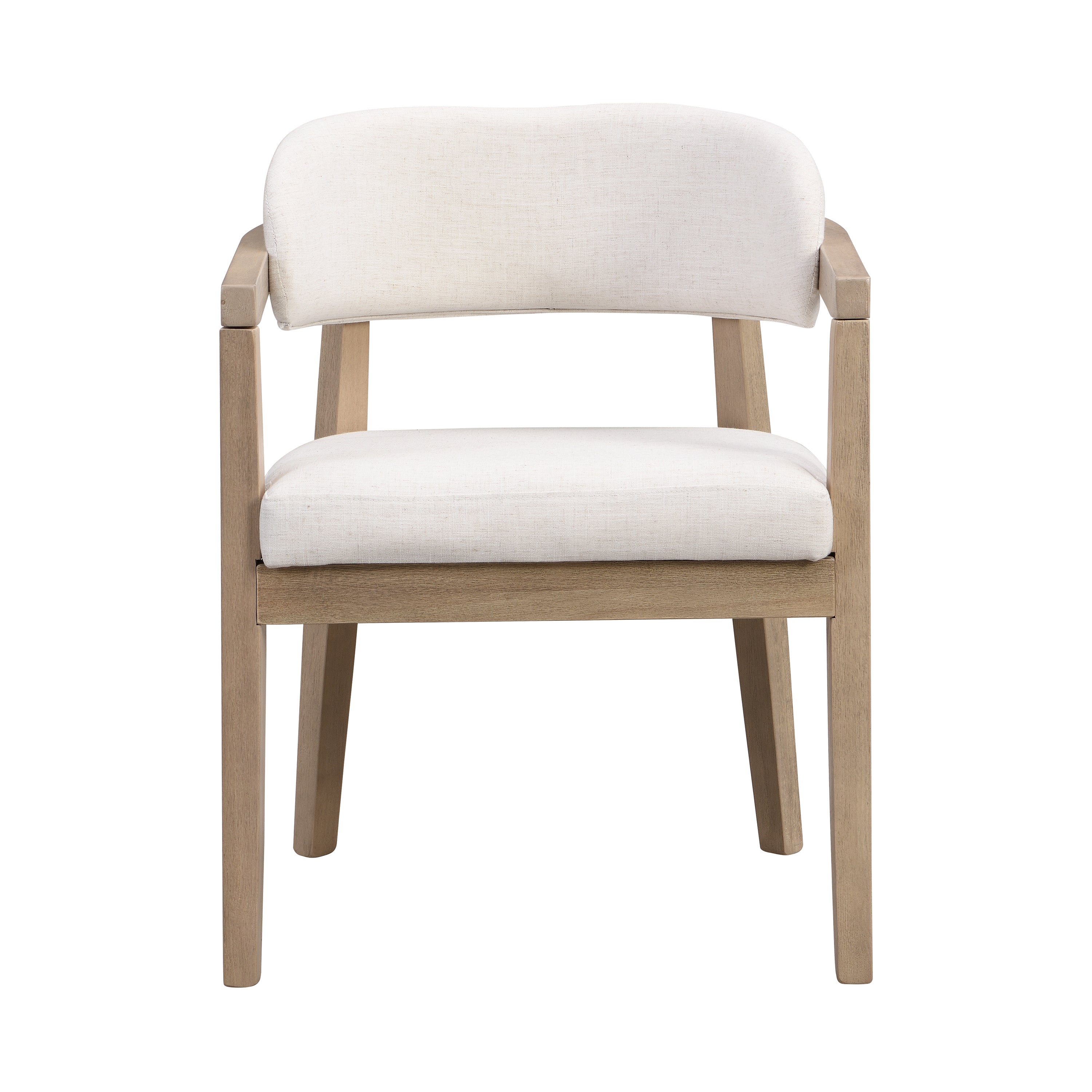 [variant:N872P357172A] Set of 2 Modern Rubberwood Dining Armchairs – Beige image 2