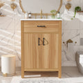 [variant:N848P469792N] Solid Wood Bathroom Vanity with Ceramic Sink – 24-Inch image 1