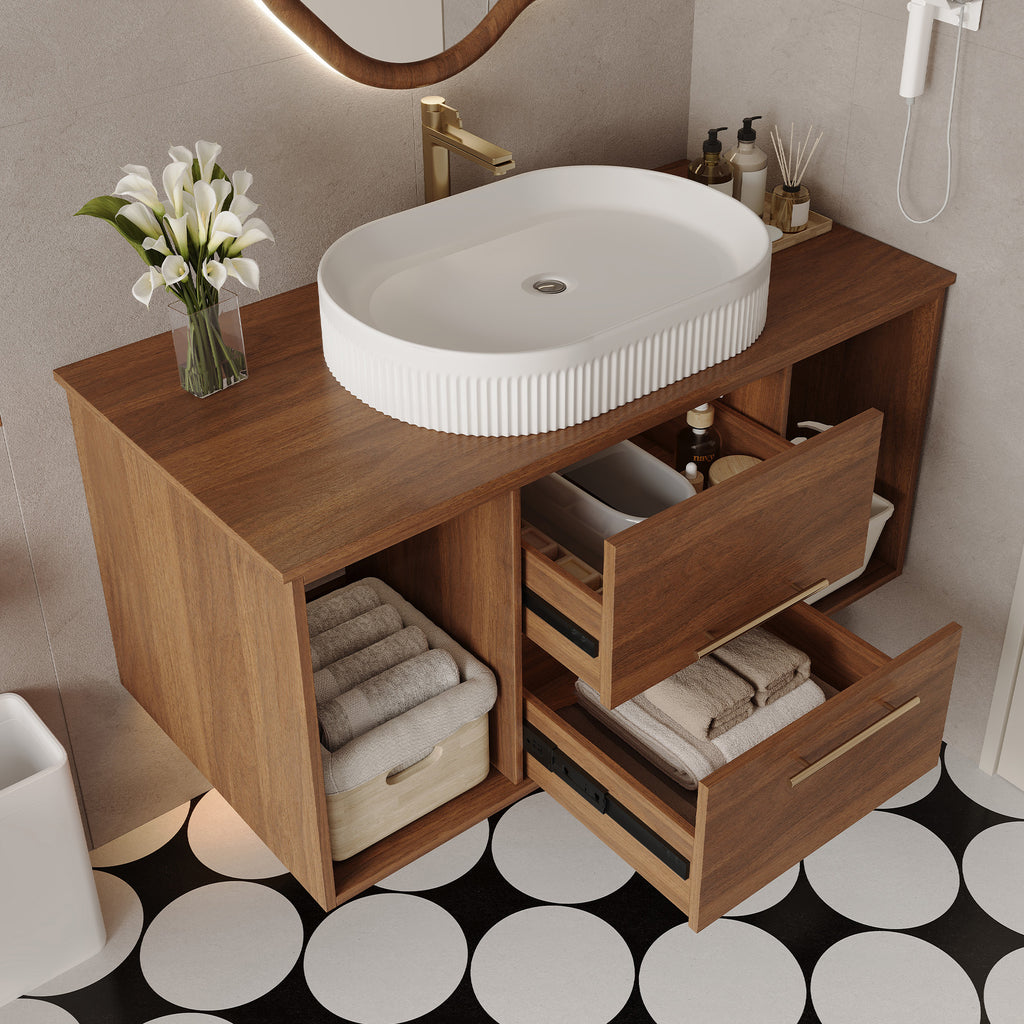 [variant:W5307S00007] Wall-Mounted Bathroom Vanity with Oval Ceramic Sink – 39.4-Inch image 6