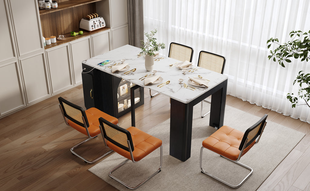 [variant:XW000024AAB-CA] Rolling Kitchen Island with Extendable Dining Table image 5