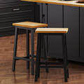[variant:N853P388050B] Set of 2 Farmhouse Counter Stools – Black image 1