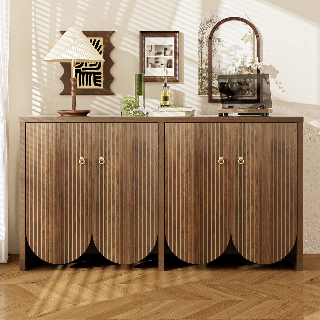 [variant:GA0002N] Fluted 4-Door Sideboard – Walnut image 3