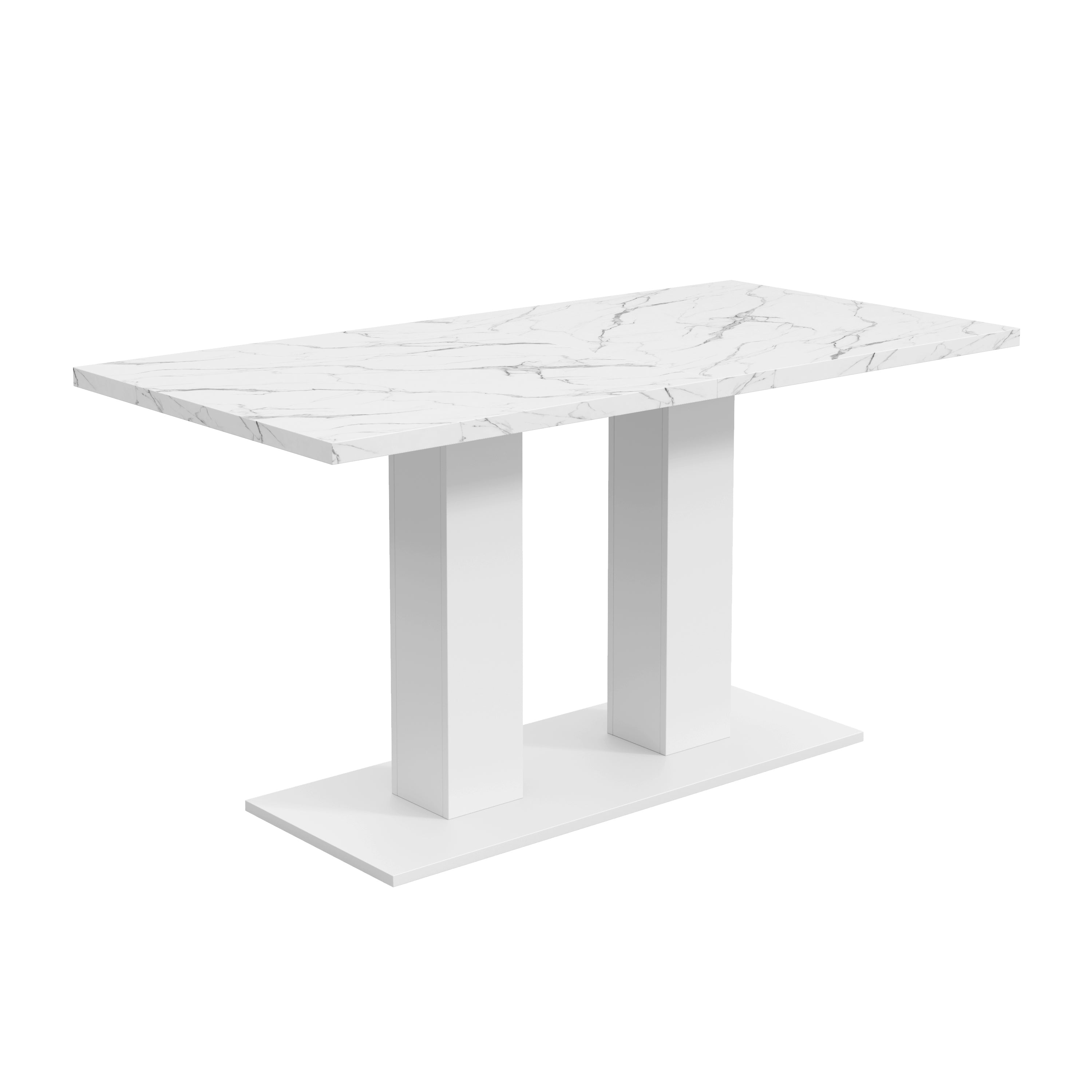 White Marble-Look Dining Table – 71-Inch — [variant:N859P472973W] White Marble image 9
