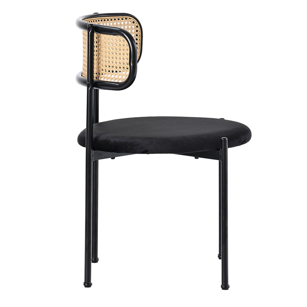 [variant:N859P374642S] Set of 4 Modern Black Velvet Dining Chairs image 10