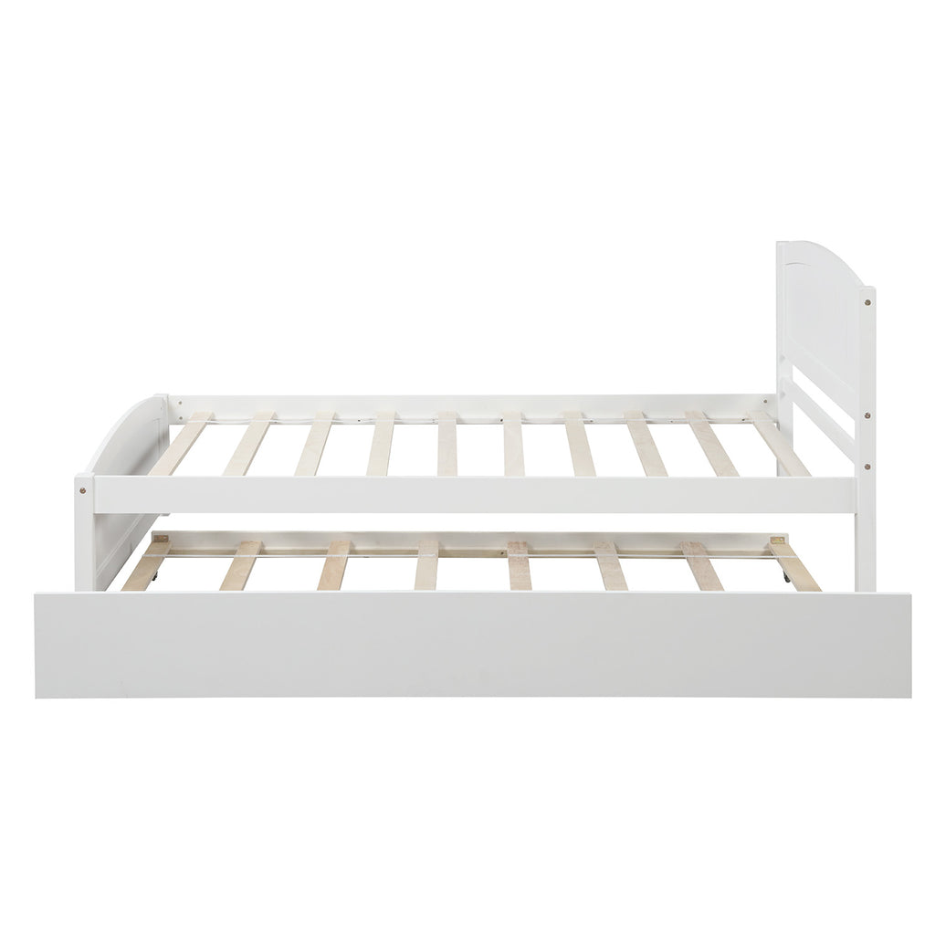 [variant:N850P475821K] Twin Platform Bed with Twin Trundle – White image 5