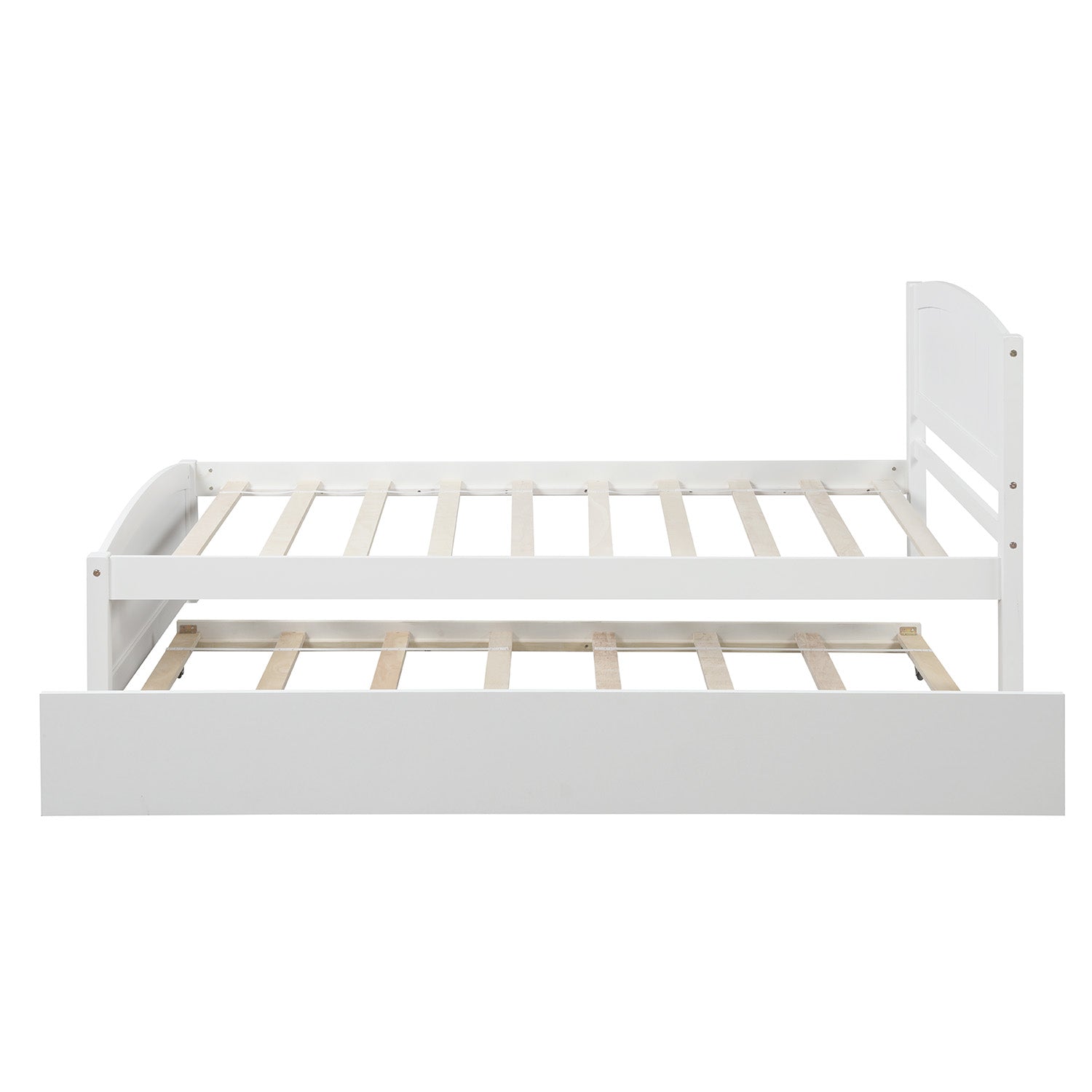 [variant:N850P475821K] Twin Platform Bed with Twin Trundle – White image 5