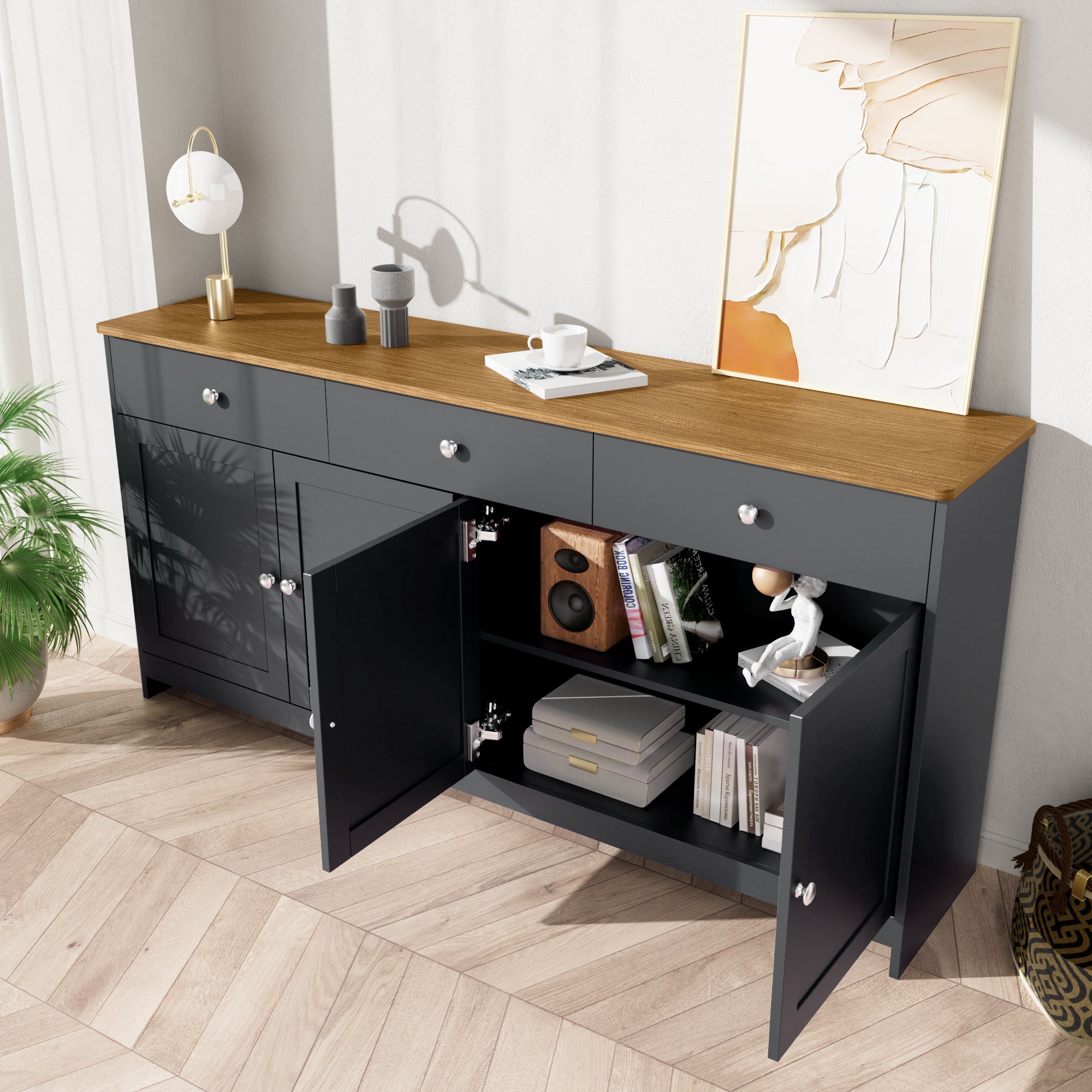 [variant:GA0017B] Gray-Black / Wood Tone image 7