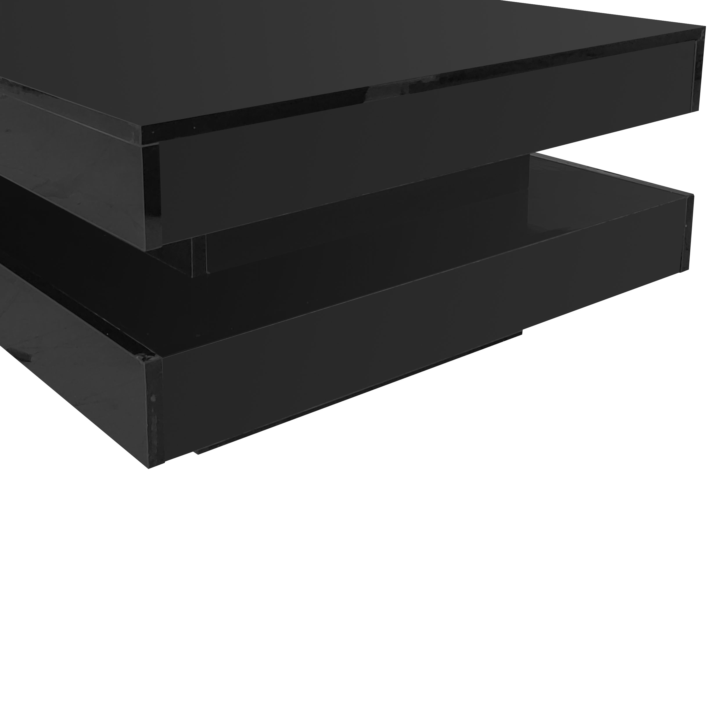 [variant:N892P423297B] Square High-Gloss LED Coffee Table with Rotating Top image 5
