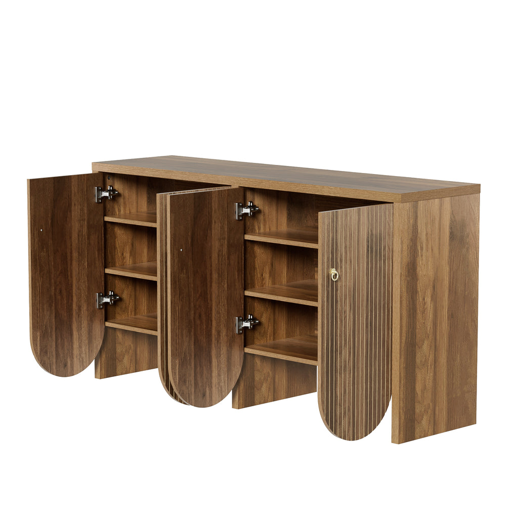 [variant:GA0002N] Fluted 4-Door Sideboard – Walnut image 19