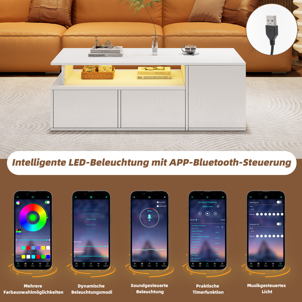 [variant:N892P428788W] High-Gloss LED Coffee Table with Open Storage image 23