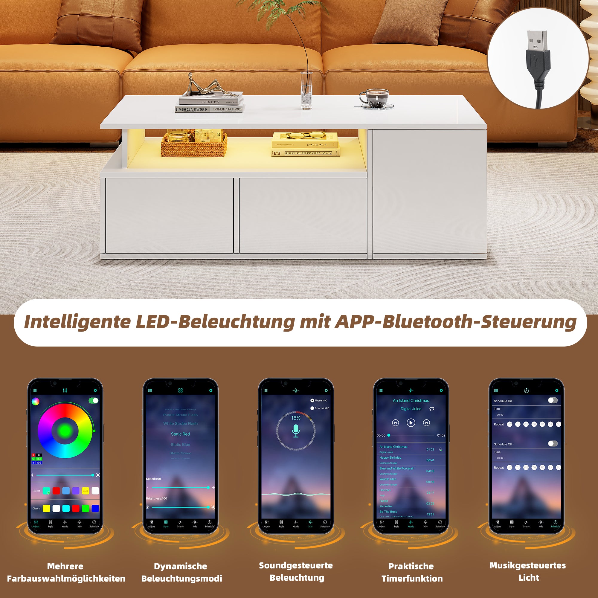 [variant:N892P428788W] High-Gloss LED Coffee Table with Open Storage image 23