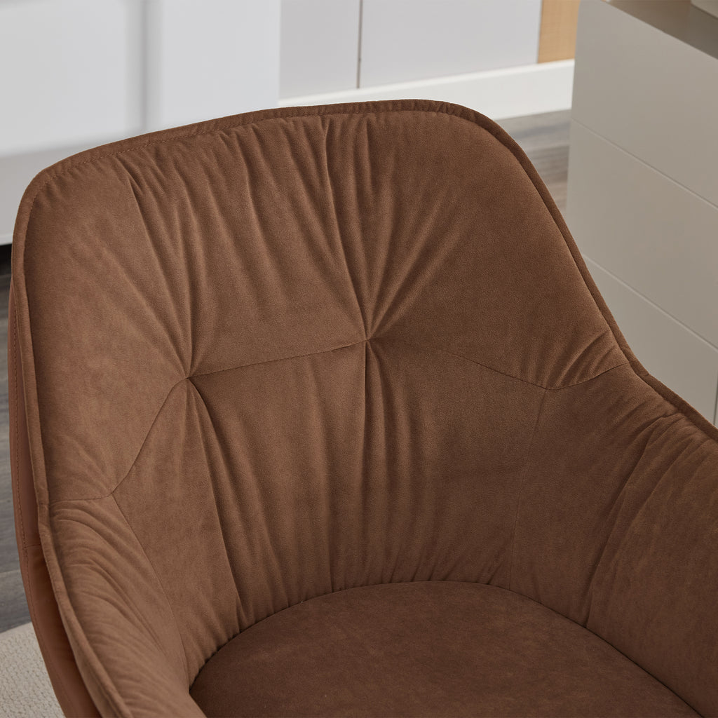 [variant:W5031P479728] Brown Faux Leather Swivel Accent Chair image 10