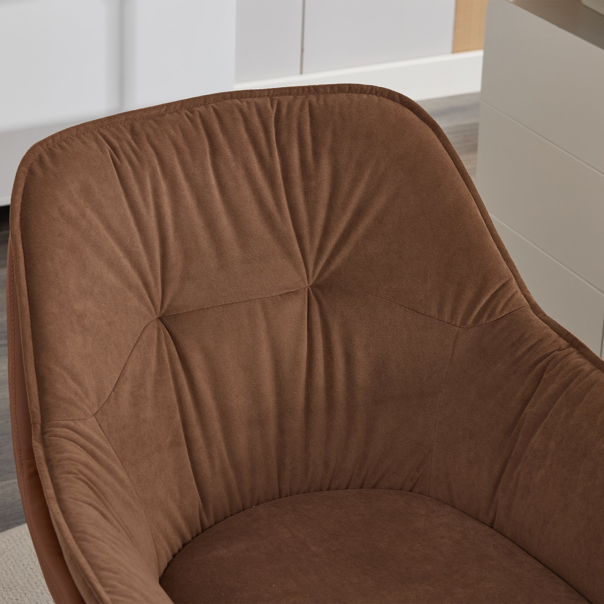 [variant:W5031P479728] Brown Faux Leather Swivel Accent Chair image 10