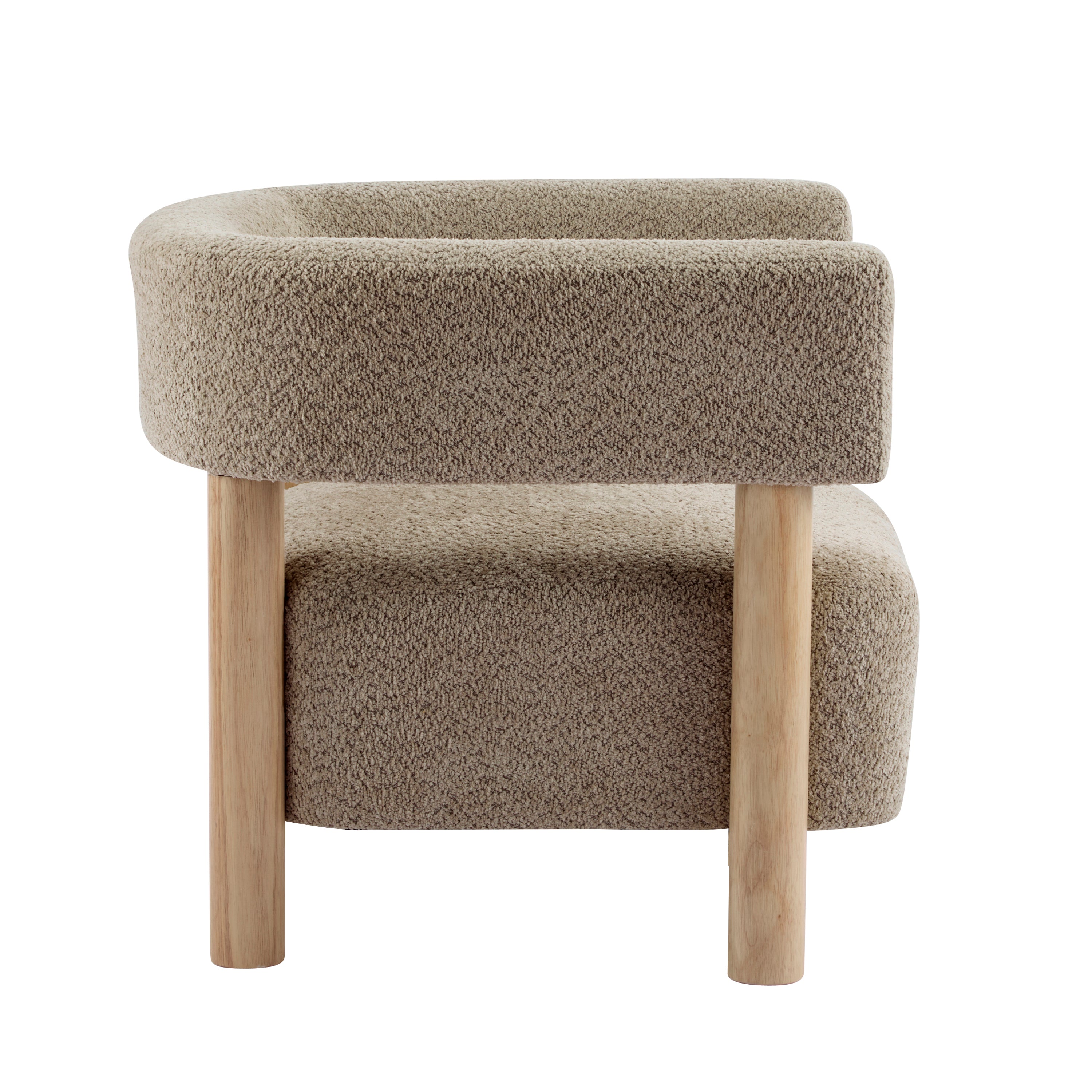 [variant:N898P443472B] Bouclé Accent Armchair – Light Camel image 4