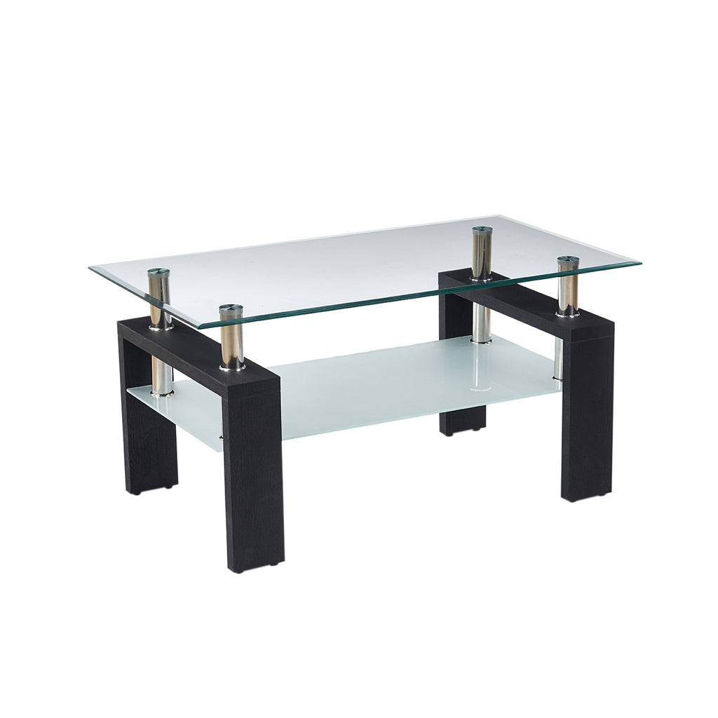 Modern Tempered Glass Coffee Table – Natural or Black — [variant:W3738P499161] Black image 10