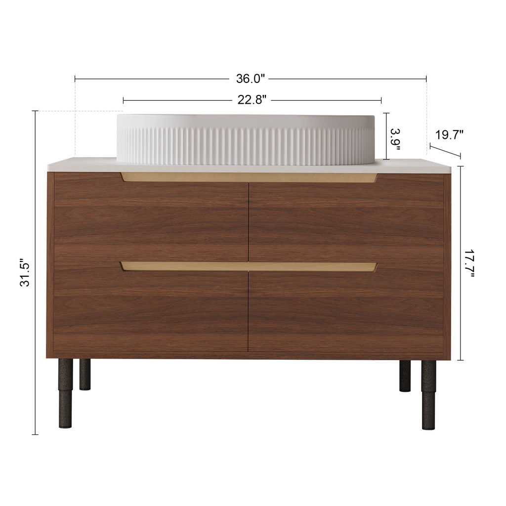 [variant:W5307S00009] Bathroom Vanity with Integrated Ceramic Sink – 36-Inch image 9