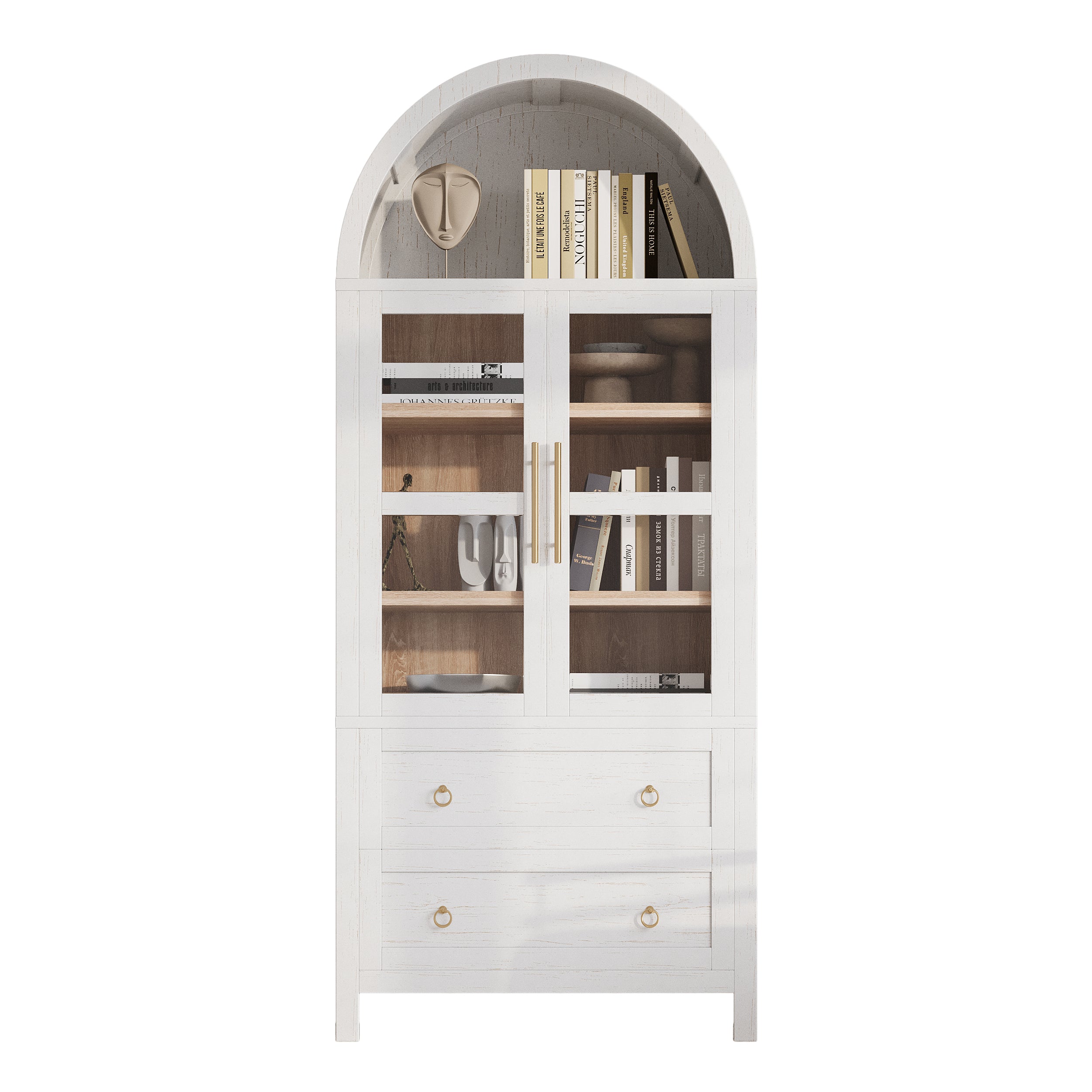 [variant:N853P387781W] Arched Glass-Door Pantry Cabinet – 71-Inch image 32