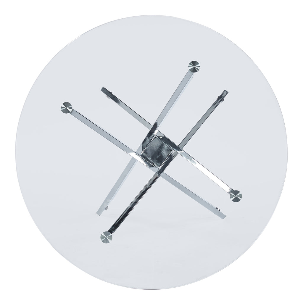Glass Dining Table – Square or Round — [variant:W3808P395783] Chrome – W3808P395783 image 9