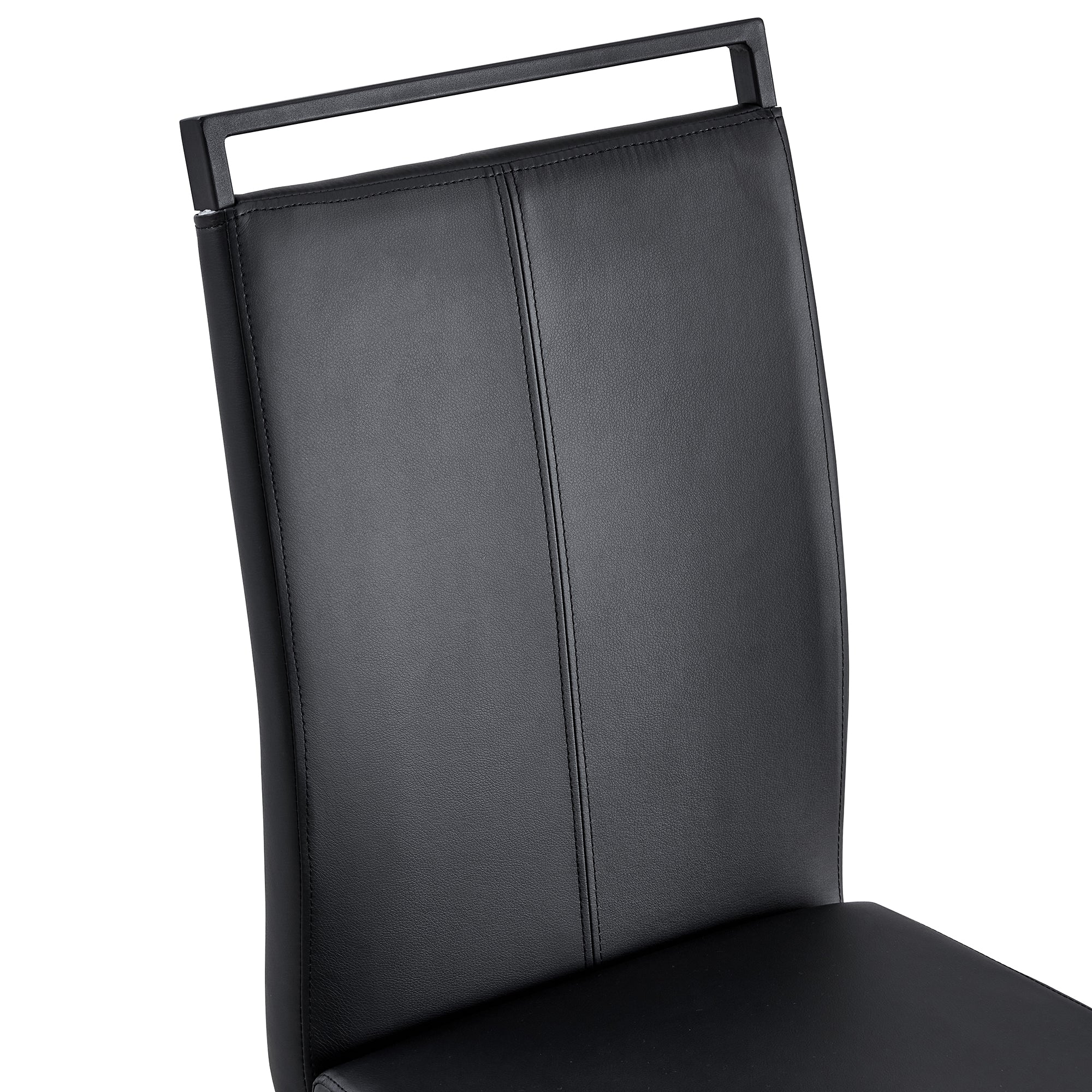 [variant:W3806P404689] Set of 2 Black PU Leather Dining Chairs image 11