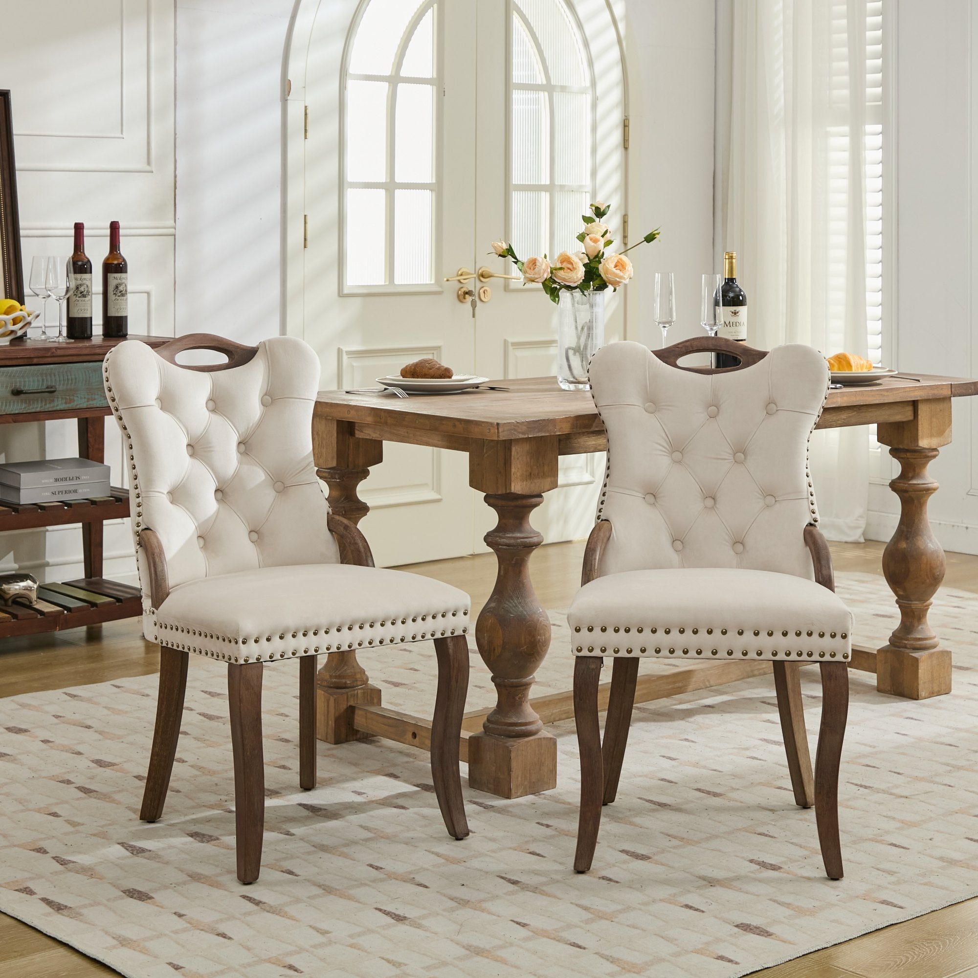 [variant:W5755P512977] Tufted Velvet Dining Armchairs – Set of 2 image 15
